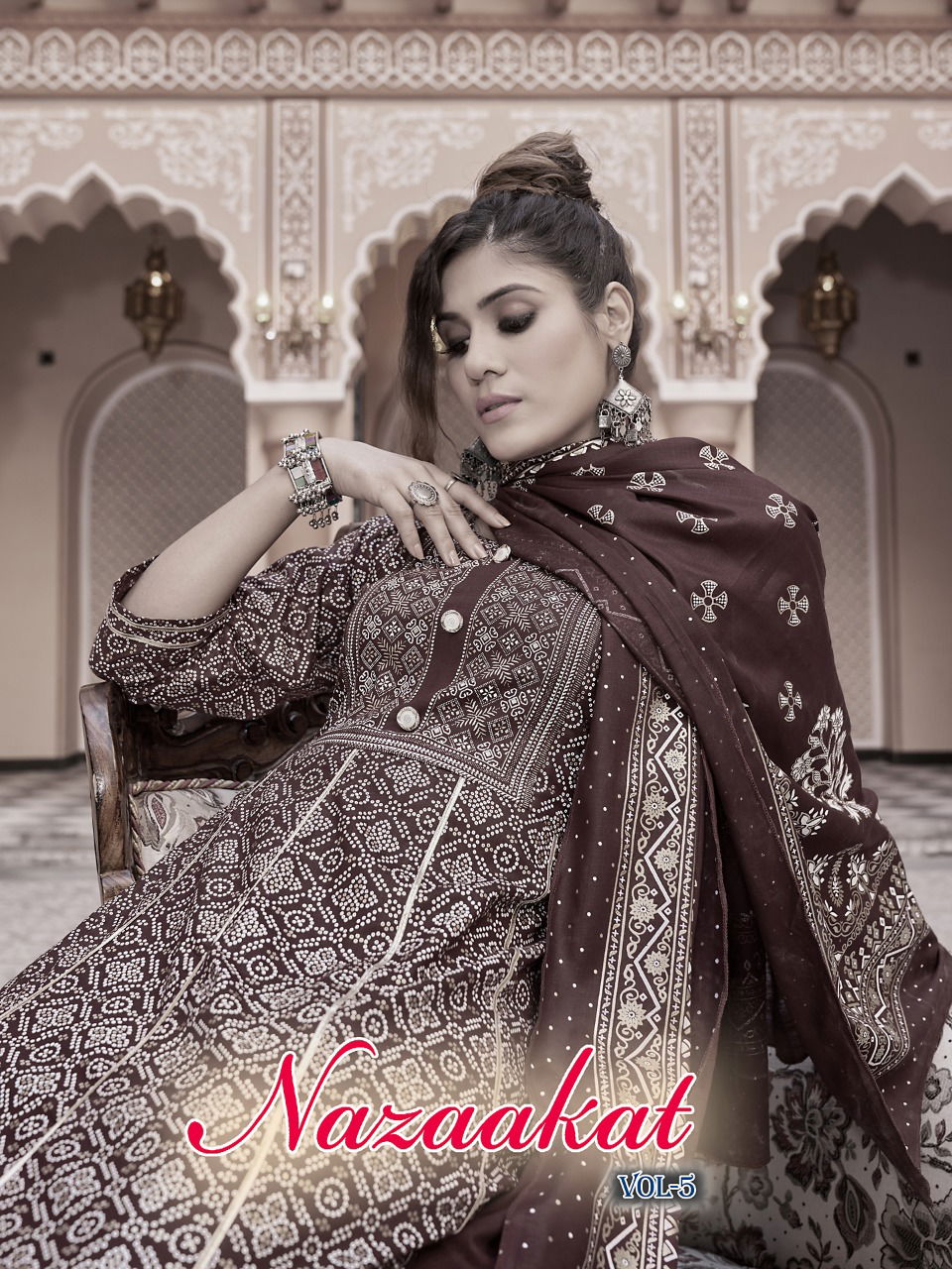 Banwery Nazaakat 5 Fancy Festive Wear Wholesale Anarakli Kurti With Dupatta
